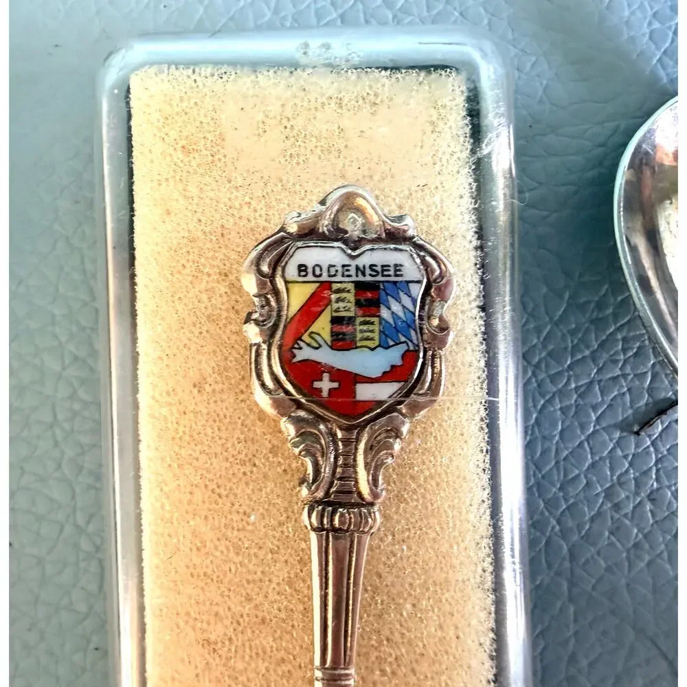 Vintage Souvenir & 2 Solid Silver Demitasse Spoon 10-Piece Estate Lot